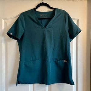 Figs - Casma Three-Pocket Scrub Top - Caribbean Blue